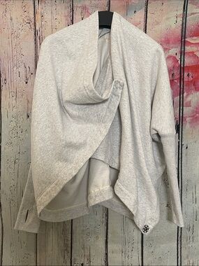 Lululemon Light Gray Draped Open-Front Cardigan